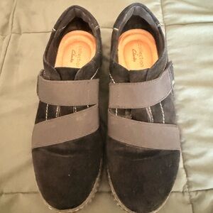 Clarks Women's Black Flats with Strap